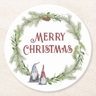 Merry Christmas Scandinavian Folk Art Gnome Wreath
