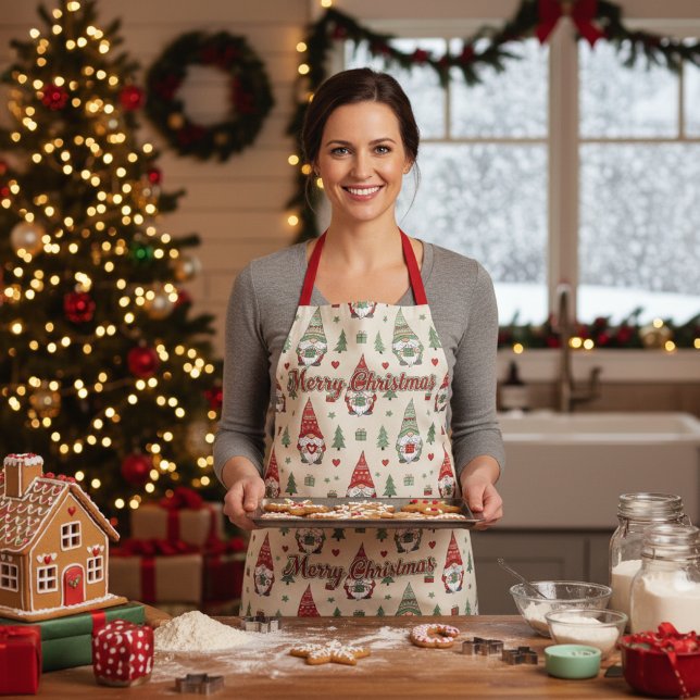 Merry Christmas Scandinavian Gnome Apron (Creator Uploaded)
