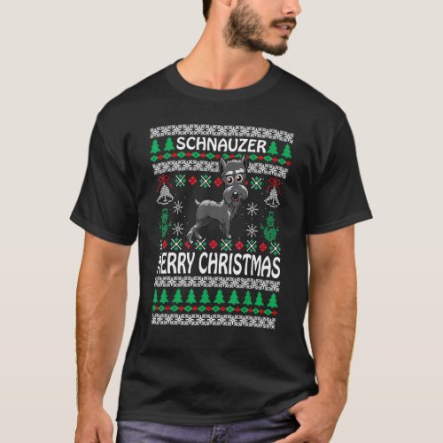 Merry Christmas  Schnauzer UGLY Xmas Pajama  Boy T_Shirt