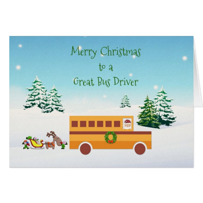 Merry Christmas, School Bus Driver Cards