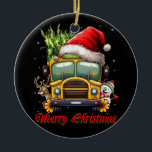 Merry Christmas School Bus Driver X-mas Snowman Re Ceramic Ornament<br><div class="desc">the best school bus driver around while wearing this funny school bus driver! Get excited for back to school season with this back to school design for bus drivers! Great idea for bus driver it If u love your school bus. Busman. Are you a school bus driver? Sometimes need little...</div>