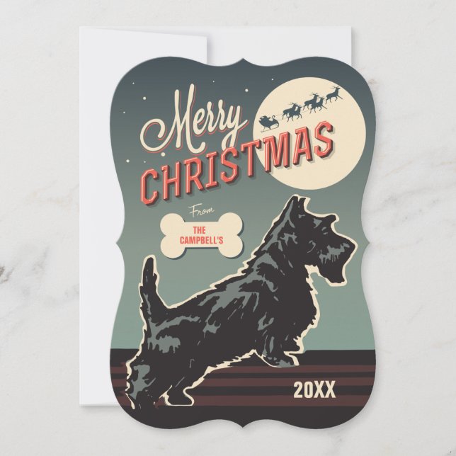 Merry Christmas Scottie Holiday Card (Front)