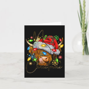Merry Christmas Scottish Highland Cow Xmas Farm An Card