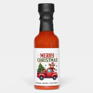 Merry Christmas Scottish Highland Cow Xmas Farm An Hot Sauces