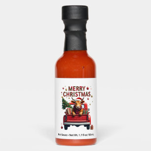 Merry Christmas Scottish Highland Cow Xmas Farm An Hot Sauces