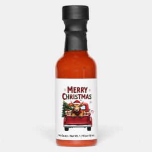 Merry Christmas Scottish Highland Cow Xmas Farm An Hot Sauces