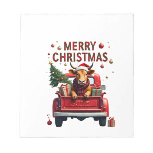 Merry Christmas Scottish Highland Cow Xmas Farm An Notepad