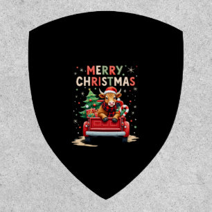 Merry Christmas Scottish Highland Cow Xmas Farm An Patch