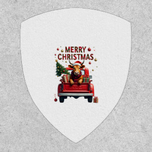 Merry Christmas Scottish Highland Cow Xmas Farm An Patch