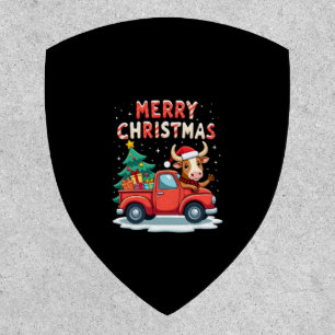 Merry Christmas Scottish Highland Cow Xmas Farm An Patch