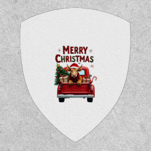 Merry Christmas Scottish Highland Cow Xmas Farm An Patch