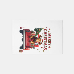 Merry Christmas Scottish Highland Cow Xmas Farm An Rug
