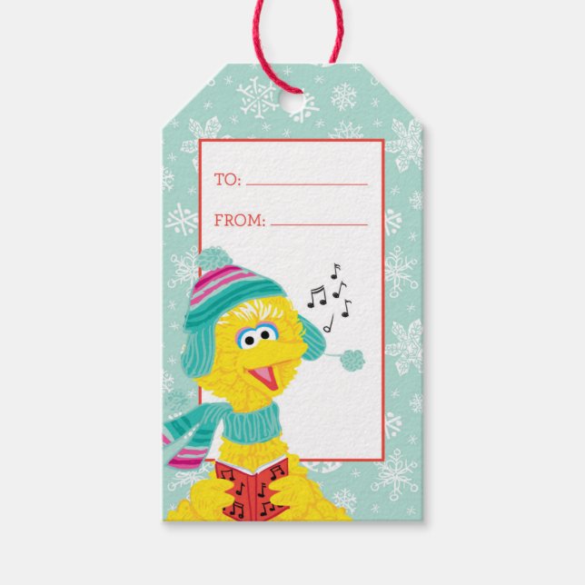 Merry Christmas Scribble Big Bird Gift Tags (Front)