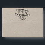 Merry Christmas Script 5x7 Return Address Kraft Envelope<br><div class="desc">These modern, chic brush script hand lettered Merry Christmas printed Kraft paper texture envelopes are perfect for your family holiday greetings. Personalize with your custom preprinted return address, and easily change (or delete) the message on the front which now reads "kindly deliver to". This is the festive dusty green 5x7...</div>