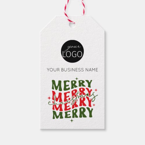 Merry Christmas Script Business Logo Gift Tags