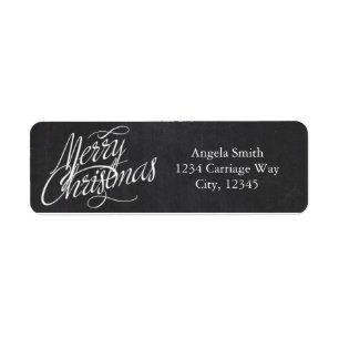 MERRY CHRISTMAS Script Chalkboard Address Labels