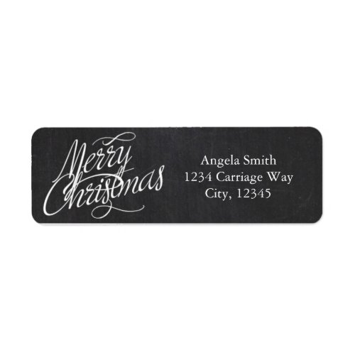 MERRY CHRISTMAS Script Chalkboard Address Labels