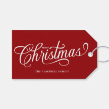 Merry Christmas Script Deep Red