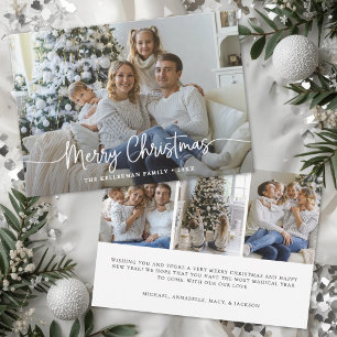 Merry Christmas Script Elegant Photo Holiday Card