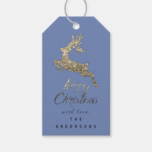 Merry Christmas Script Gift To Blue Sepia Gold Gift Tags