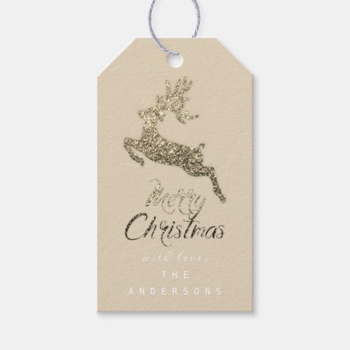 Merry Christmas Script Gift To Ivory Sepia Gold Gift Tags