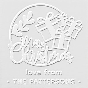Merry Christmas Script Gifts Personalized Name Embosser