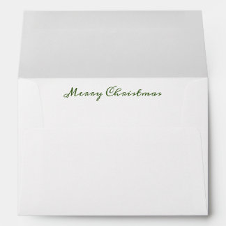 “Merry Christmas” Script Green Elegant Traditional Envelope