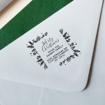 Merry Christmas Script & Greenery Return Address Rubber Stamp<br><div class="desc">Add a personal touch to your mail this Christmas with these return address stamps. "Merry Christmas" is written in hand-lettered script calligraphy, with your family name and contact details below, all framed by a square border of winter pine, botanical leaves, and berries. Click on "Personalize" to change the text. Feel...</div>