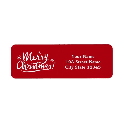 Merry Christmas script hand lettering typography Label