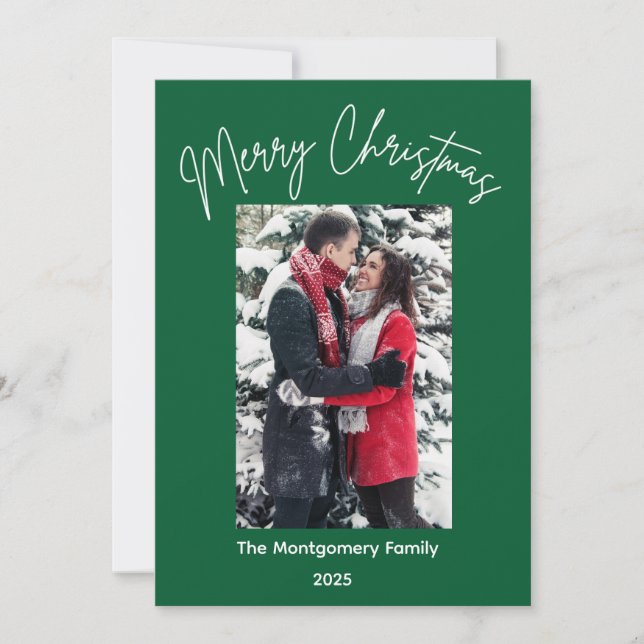 Merry Christmas Script  Holiday Card (Front)