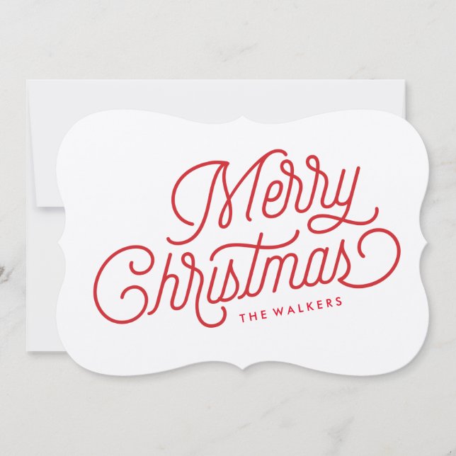 Merry Christmas Script Holiday Card (Front)