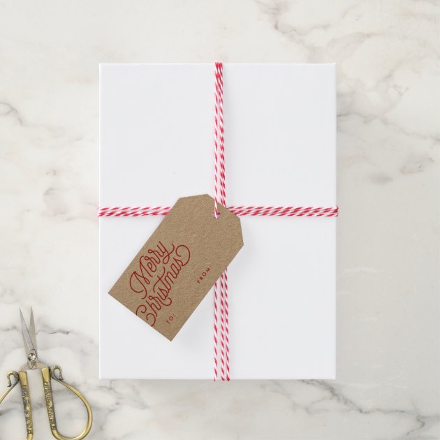 Merry Christmas Script Holiday Gift Tag