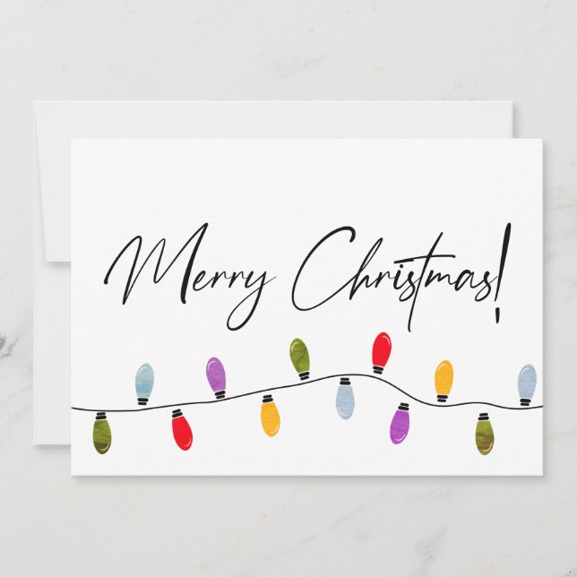 Merry Christmas Script Holiday Lights Corporate  (Front)
