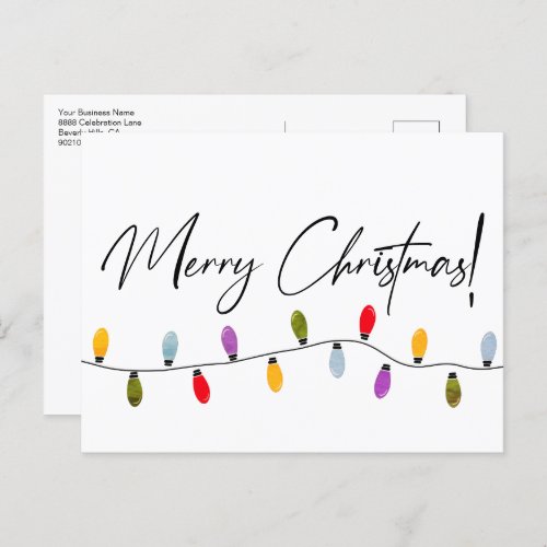 Merry Christmas Script Holiday Lights Corporate 