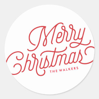 Merry Christmas Script Holiday Sticker Label