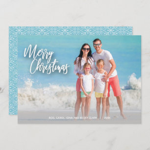 MERRY CHRISTMAS Script Photo Holiday Card