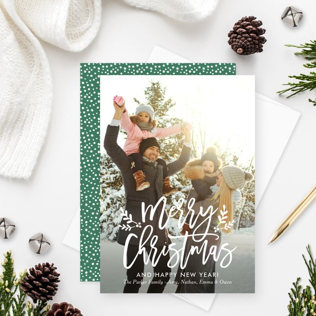 Merry Christmas Script Photo Overlay Holiday Card (Creator Uploaded)
