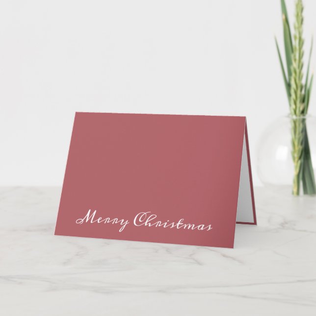 Merry Christmas Script Pink Simple Modern Holiday (Front)