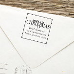 Merry Christmas Script Return Address Self-inking Stamp<br><div class="desc">A Merry Christmas,  return address stamp,  a stylish calligraphy script,  typography design,  A minimalist,  simple,  envelope stamp,  perfect for holiday cards,  with elegant classic typography,  Great for Xmas greetings.</div>