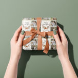 merry christmas script rustic antler photo wrapping paper<br><div class="desc">merry christmas welcome design,  rustic stag floral script modern beautiful natural,  terracotta,  black and sage green collection.</div>