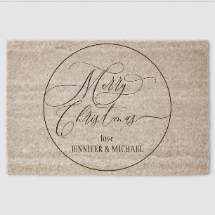 Merry Christmas Script Signature Love Fiber Doormat