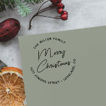 Merry Christmas Script Simple Return Address Self-inking Stamp<br><div class="desc">Experience a Christmas like no other with our Merry Script Simple Christmas Return Address self-inking stamp. This innovative,  easy-to-use stamp will add a festive touch to each letter or package,  ensuring your recipients feel the warmth of your holiday spirit before even opening the envelope.</div>