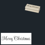 Merry Christmas Script Text Template Rubber Stamp<br><div class="desc">Merry Christmas is an elegant script on this stamp. You can change the message if desired.</div>