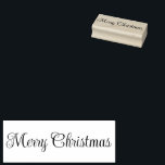 Merry Christmas Script Text Template Rubber Stamp<br><div class="desc">Merry Christmas is an elegant script on this stamp. You can change the message if desired.</div>
