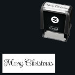 Merry Christmas Script Text Template Self-inking Stamp<br><div class="desc">Merry Christmas is an elegant script on this stamp. You can change the message if desired.</div>
