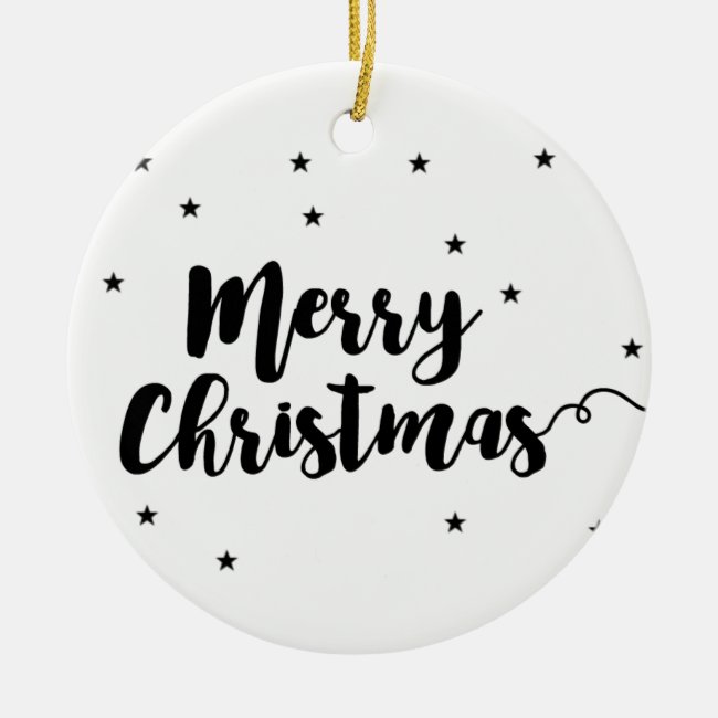 Merry Christmas - Script typography and stars
