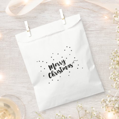 Merry Christmas _ Script typography and stars Favor Bag