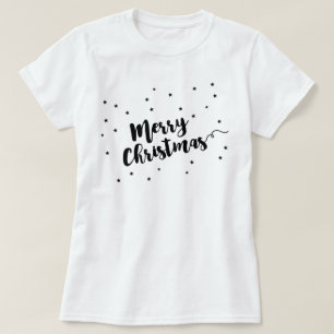 Merry Christmas - Script typography and stars T-Shirt