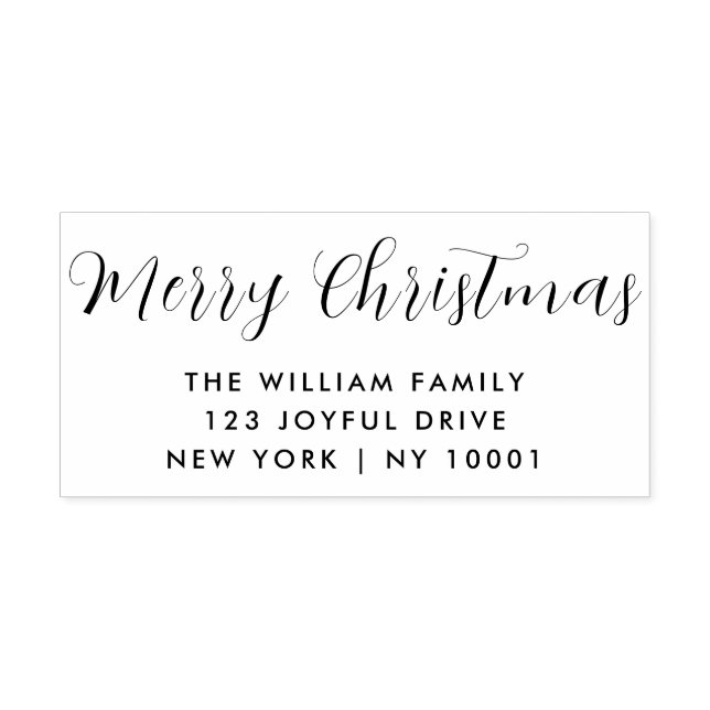 Merry Christmas Script Typography  Self-inking Stamp (Design)