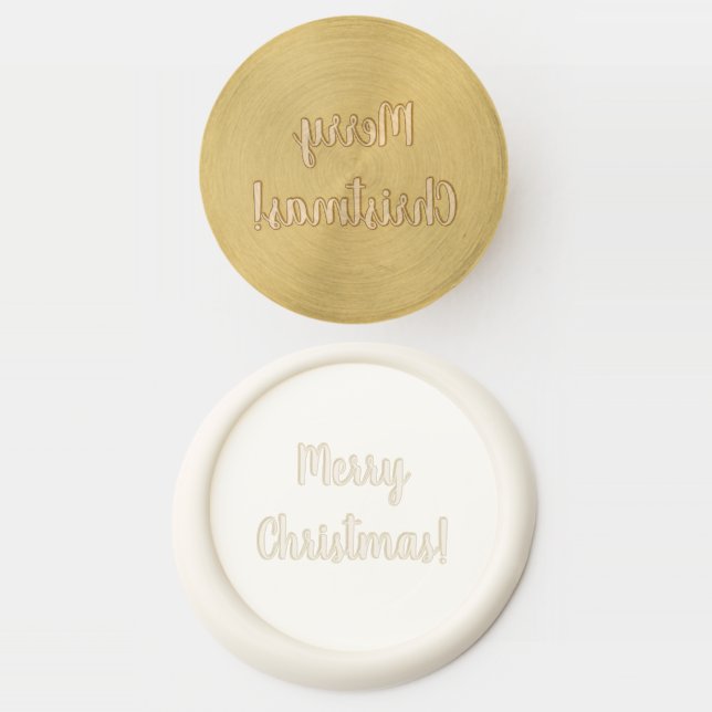 Merry Christmas Script Typography  Wax Seal Stamp (Stamped)